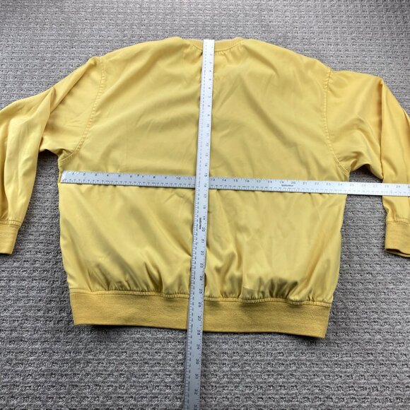 Vintage Eddie Bauer Golf Windbreaker Jacket Pullover V-Neck Men Medium M Yellow - Picture 10 of 15